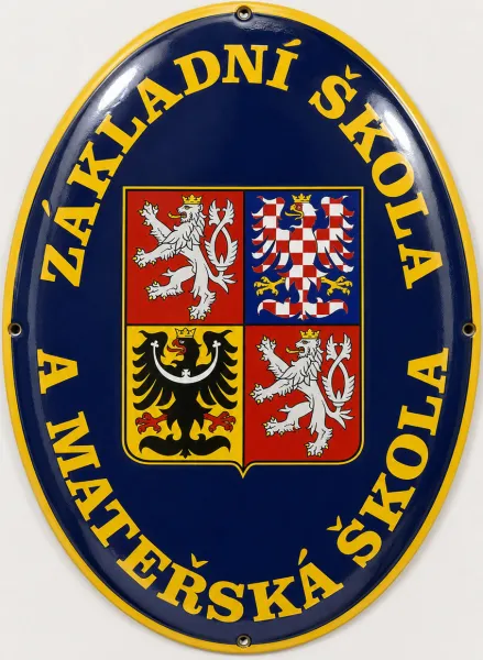 Smaltovaná cedule pro školu (školku) v oválu A14-skola 4